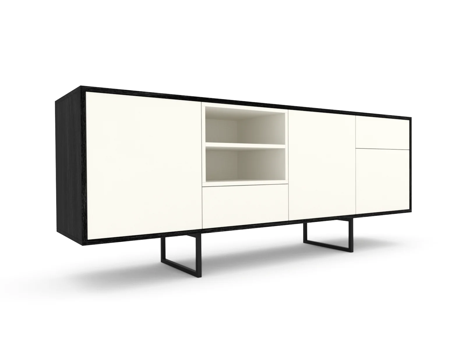 komoda v3_5 200_80 czarny dąb + biały (1)_