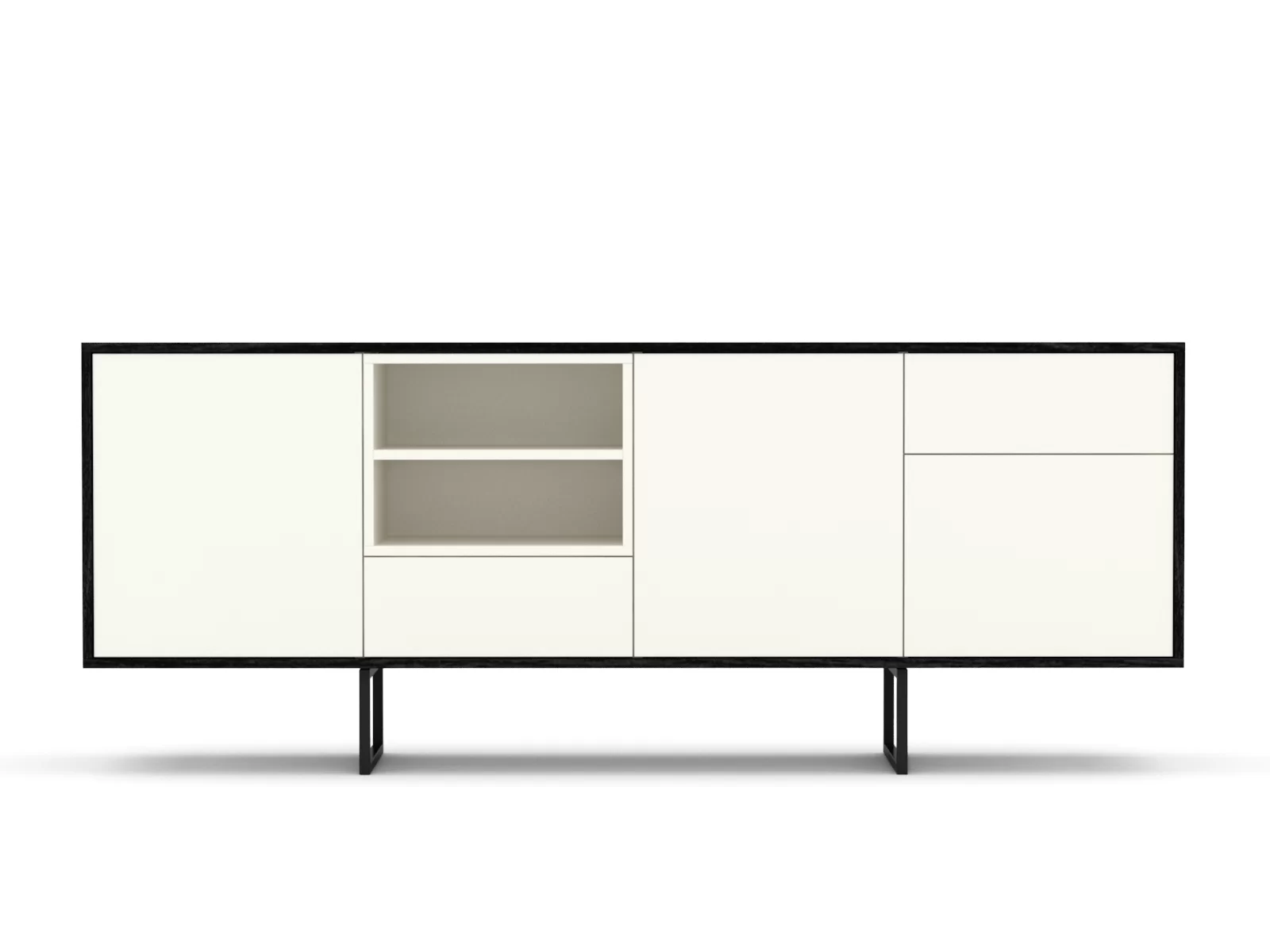 komoda v3_5 200_80 czarny dąb + biały (2)_