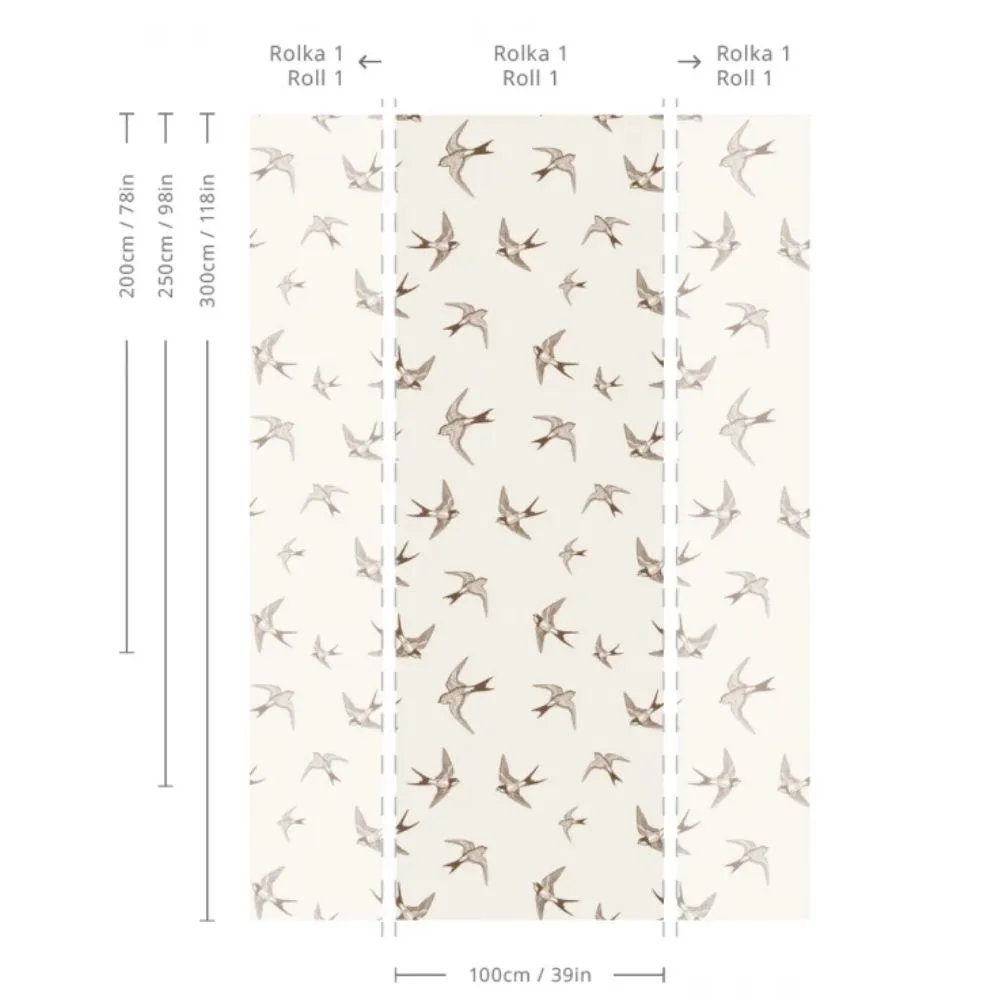 Tapeta Brown Swallow WALLCOLORS - obrazek 3