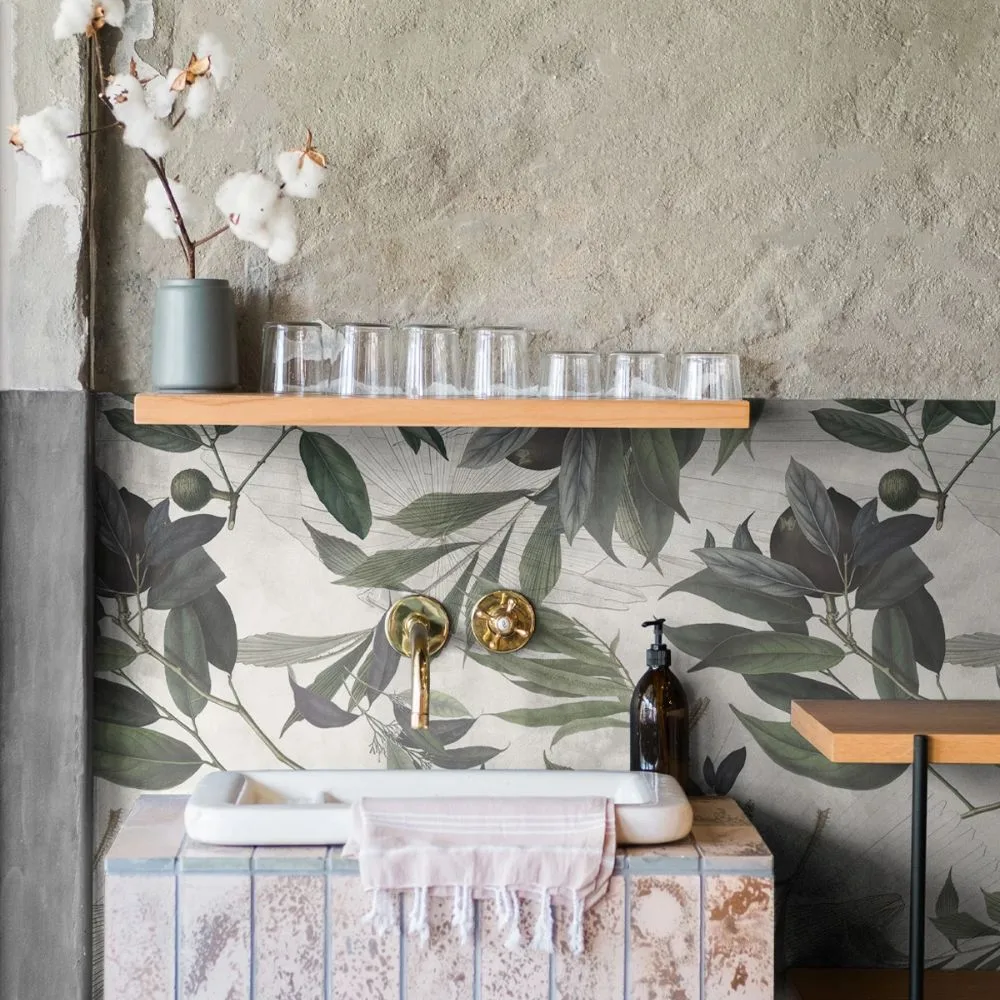 Tapeta Olive Branch White WALLCOLORS - obrazek 3