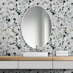 Lustro SCANDI SLIM owalne białe