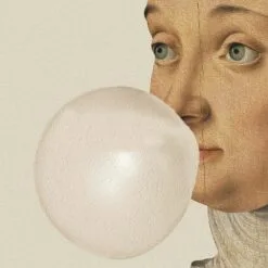 Tapeta Koło Dots Woman with Bubble Gum Creme - obrazek 4
