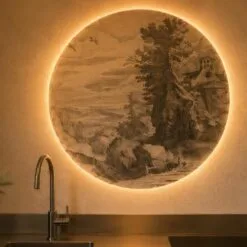 Tapeta Koło Dots Lighting Sacred Path Beige - obrazek 2