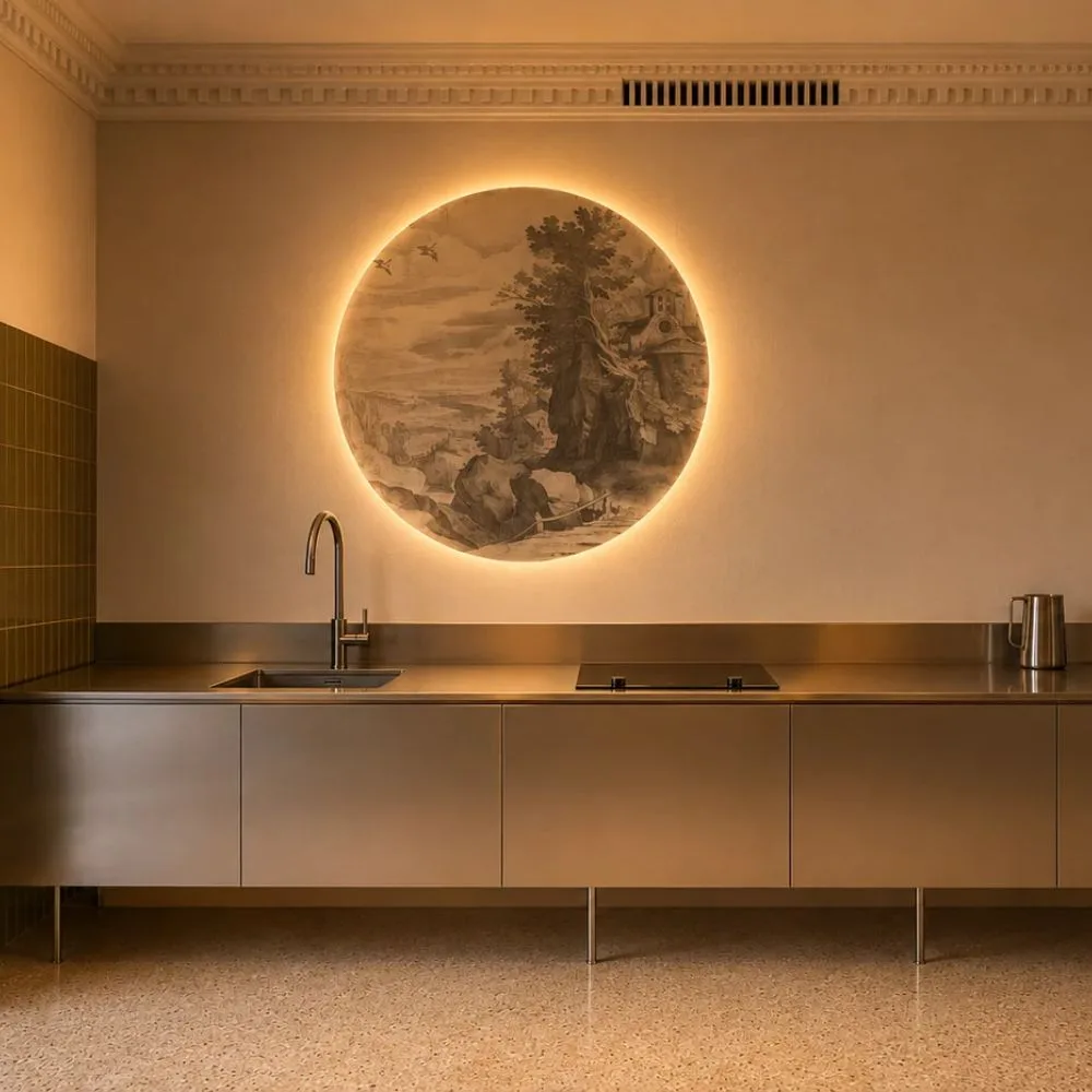 Tapeta Koło Dots Lighting Sacred Path Beige - obrazek 3