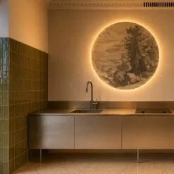 Tapeta Koło Dots Lighting Sacred Path Beige