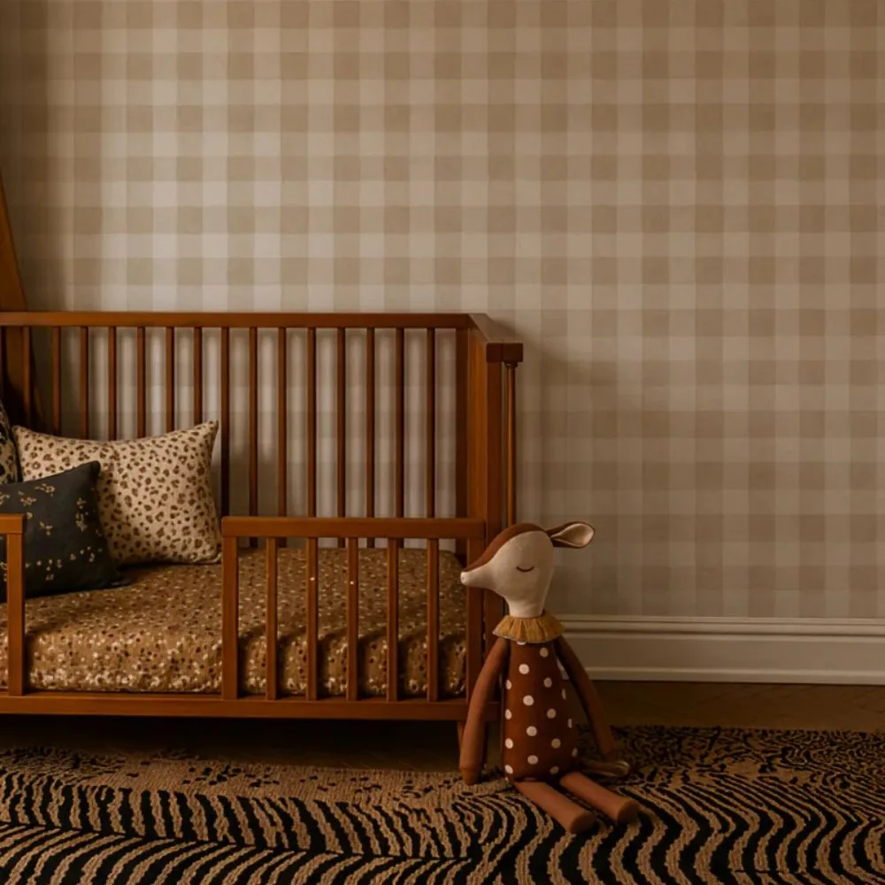 Tapeta Watercolor Checks Sand Beige WALLCOLORS - obrazek 2