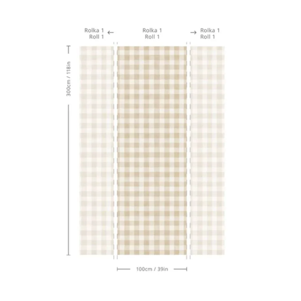 Tapeta Watercolor Checks Sand Beige WALLCOLORS - obrazek 4