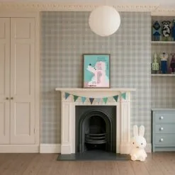 Tapeta Watercolor Checks Sky Blue WALLCOLORS