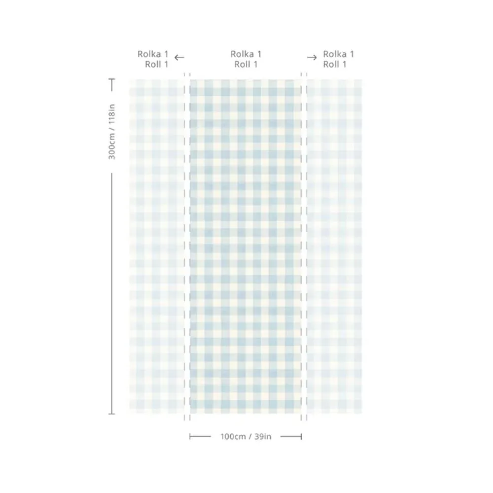 Tapeta Watercolor Checks Sky Blue WALLCOLORS - obrazek 4