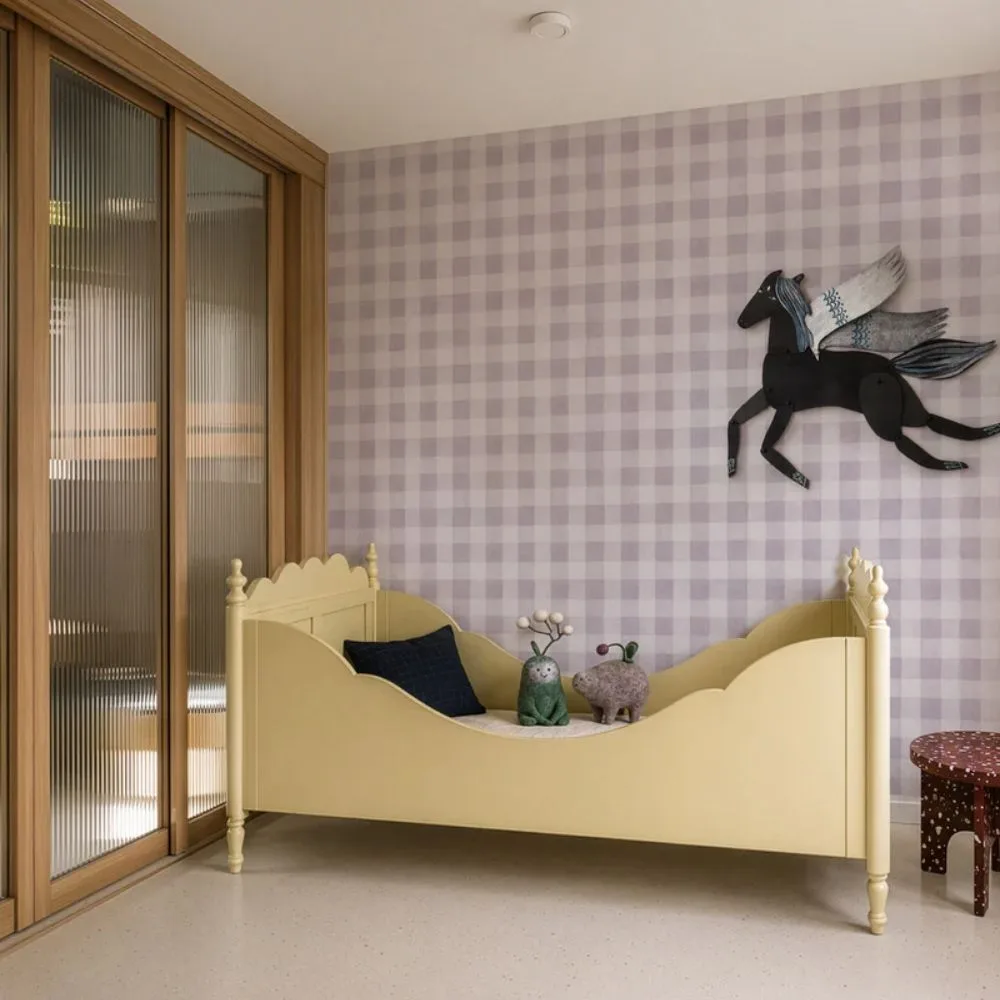 Tapeta Watercolor Checks Soft Lilac WALLCOLORS