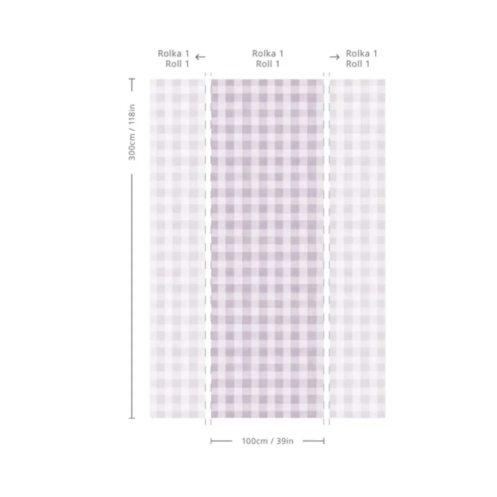 Tapeta Watercolor Checks Soft Lilac WALLCOLORS - obrazek 4