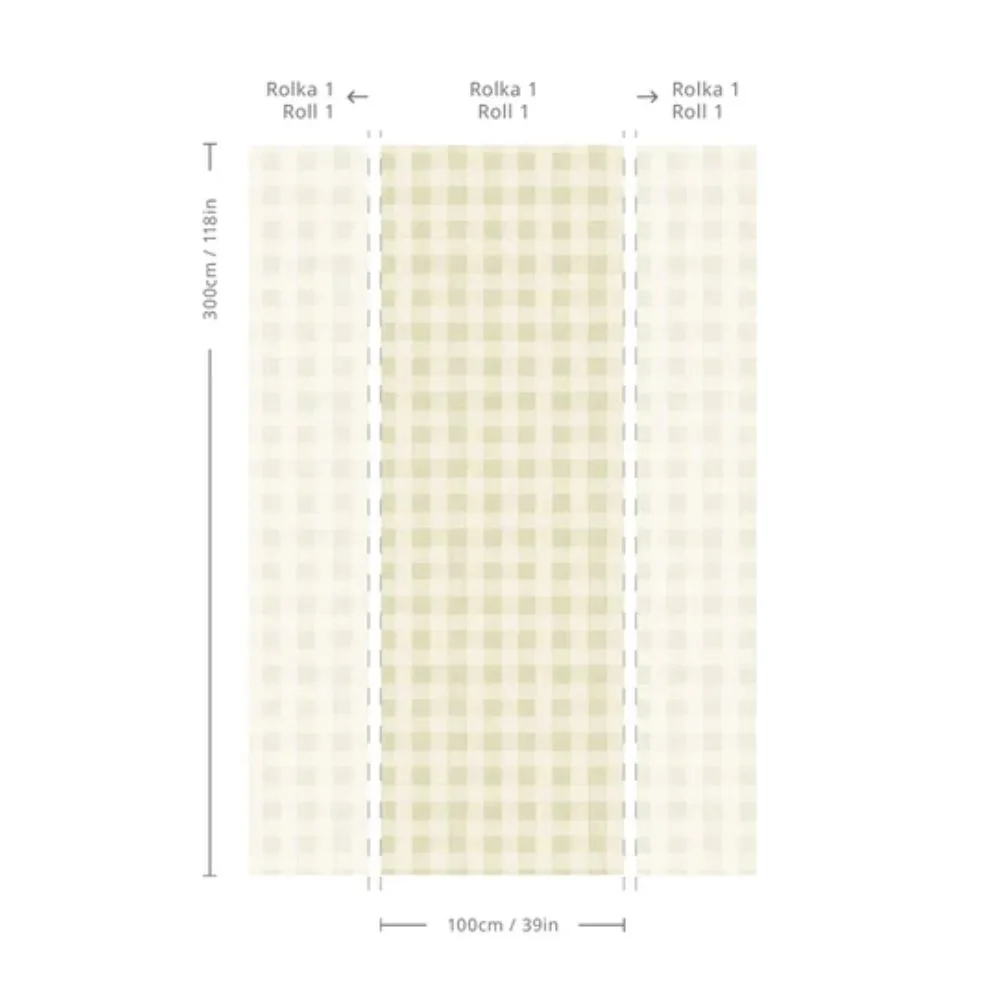 Tapeta Watercolor Checks Spring Green WALLCOLORS - obrazek 2