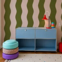 Tapeta Wave Stripe Avocado Pink WALLCOLORS