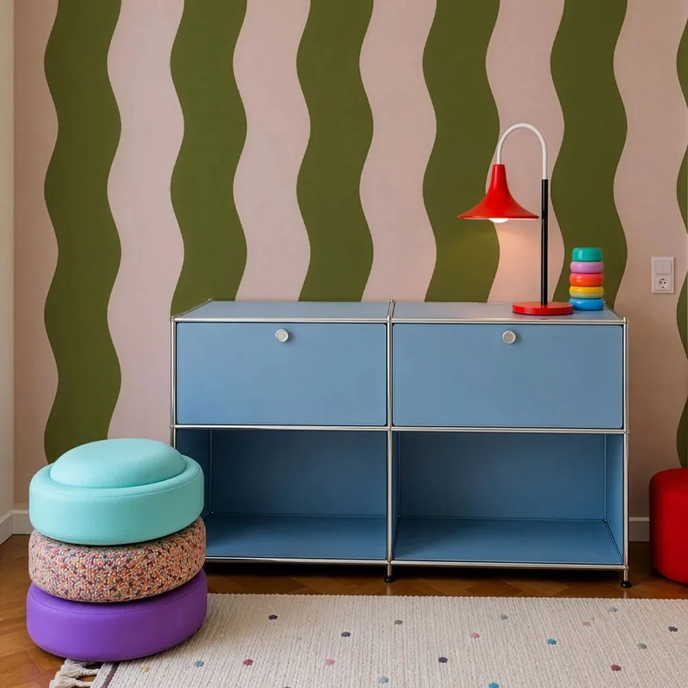 Tapeta Wave Stripe Avocado Pink WALLCOLORS