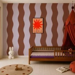 Tapeta Wave Stripe Cinnamon Lavender WALLCOLORS - obrazek 3