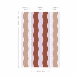 Tapeta Wave Stripe Cinnamon Lavender WALLCOLORS - obrazek 4