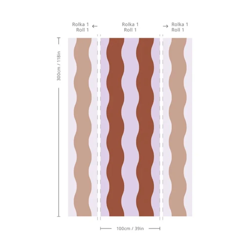 Tapeta Wave Stripe Cinnamon Lavender WALLCOLORS - obrazek 4