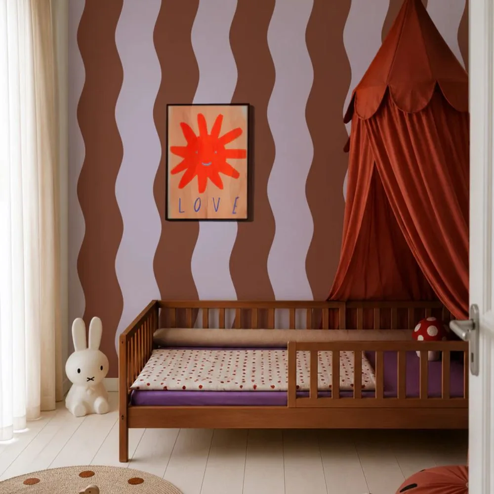 Tapeta Wave Stripe Cinnamon Lavender WALLCOLORS