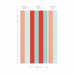 Tapeta Wide Stripe Play Coral Mint WALLCOLORS - obrazek 2