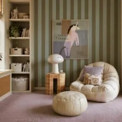 Tapeta Wide Stripe Play Fog Sand WALLCOLORS