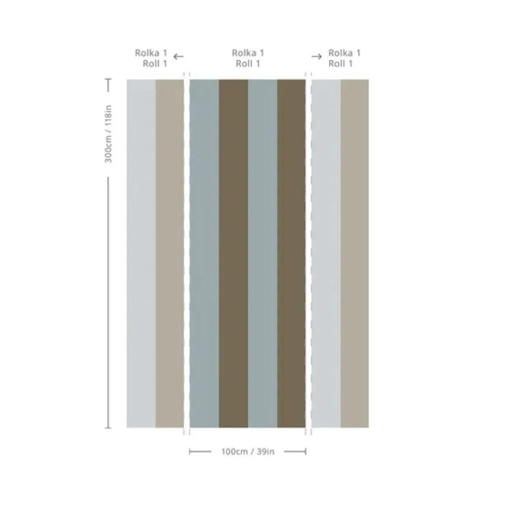 Tapeta Wide Stripe Play Fog Sand WALLCOLORS - obrazek 4